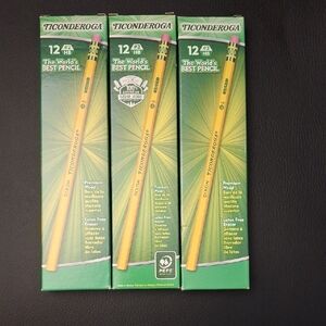 NEW! Ticonderoga HB Pencils - 3 Packs of 12